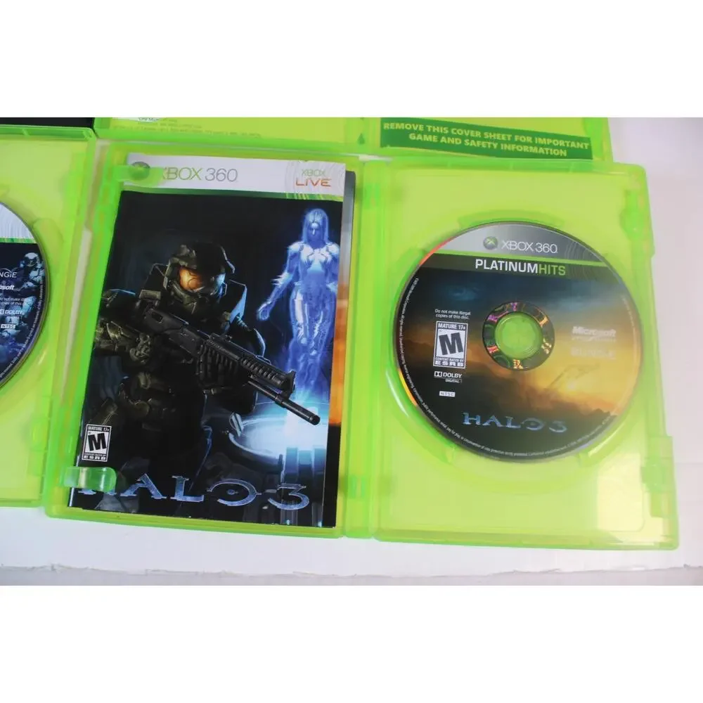 4 games Lot: Halo 2 W/ Map Pack, Halo 3, Halo 3 ODST, Halo 4 (Xbox/ Xbox 360)